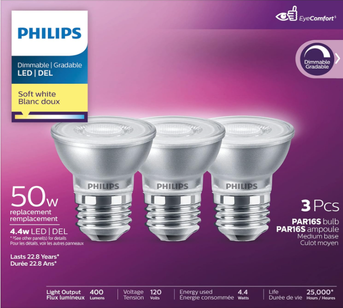 PHILIPS LED Bulb - 50W PAR16 Glass Soft White (2700K)
