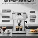 SUMSATY Espresso Machine 20 Bar, Stainless Steel Espresso Maker Professiona Coffee Maker with Power Steam & LED Display for Home Barista, Americano, Latte, Cappuccino Maker, 1.8L Water Tank