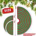 2 x Christmas Tree Skirt, Red and Green Annual Rings 24 Inch Tree Mat Skirt with Pom Pom Trim for Holiday Party Xmas Tree Decoration
