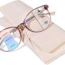OPTOFENDY Progressive Multifocal Reading Glasses for Women Men, TR90 Fashion Blue Light Computer Readers, Crystal Brown 3.0 x