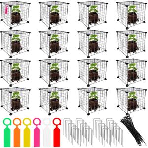20 Set Wire Plant Cages for Plants Protect from Rabbits,Square Wire Plant Cages for Plants DIY Metal Net