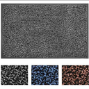 MATALL Home Entrance Door Mat - Microfiber Super Absorbent Mat Floor Mats with Durable Rubber Backing Indoor Low-Profile Doormats for House High Traffic Areas (35”x23.5”, Black&Grey)