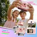 Instant Print Camera for Kids, Christmas Birthday Gifts for Girls Boys Age 3-15, 1080P Selfie Portable Digital Video Camera with 32GB SD Card, 3-Colored Print Paper- Pink