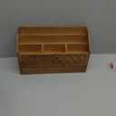 dreampossible Brown Wood Desk Organizer and Accessories with Drawer, Bill Mail Organizer and File Mail Holder for Office Supplies, Modern Desk Accessories & Workspace Organizers for Desk Organization