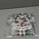 BBTO Hello Winter Door Sign Christmas Snowman Blue White Front Door Decor Winter Wood Hanging Sign Farmhouse Hanging Plaque for Rustic Porch Outdoor