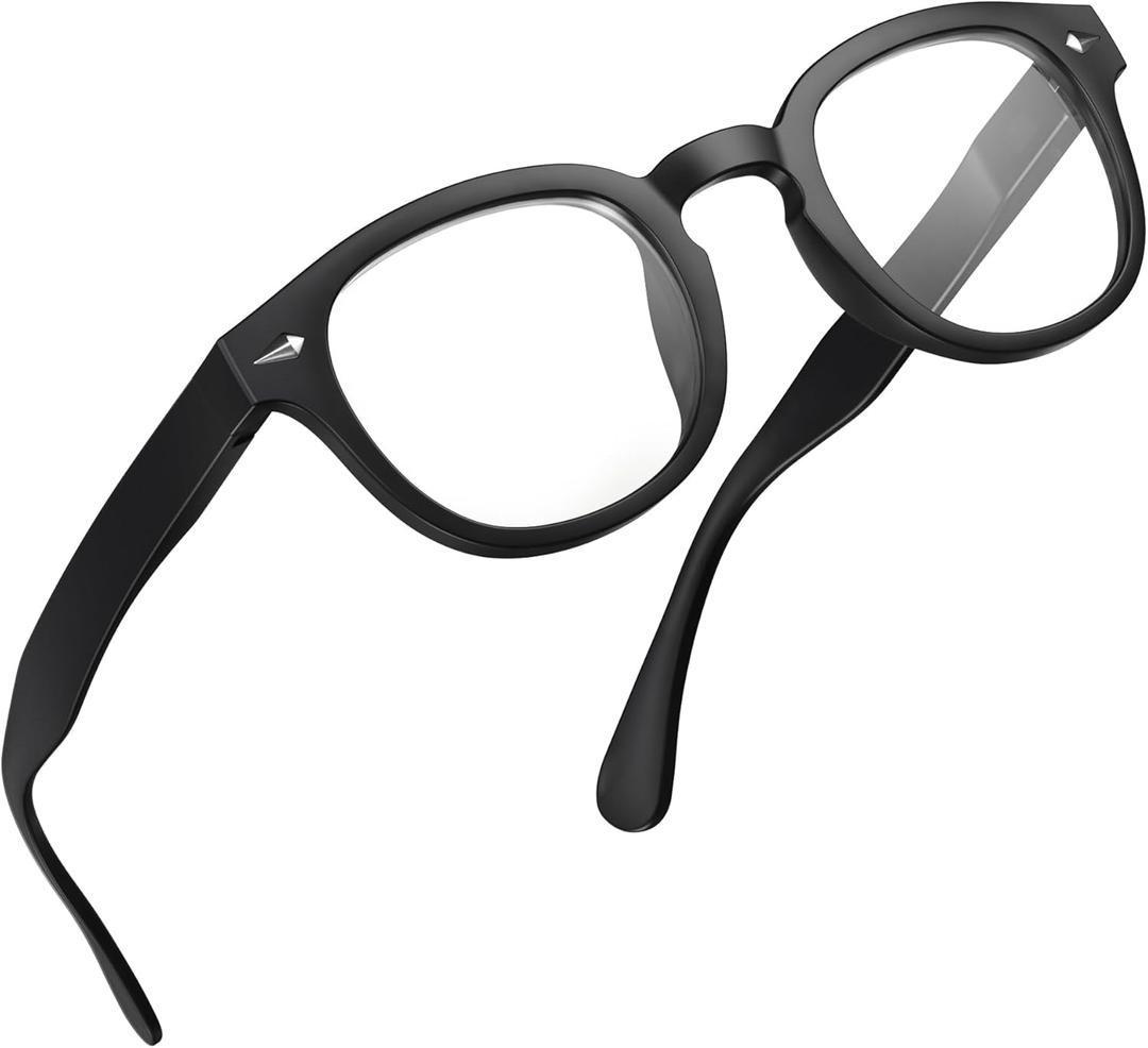 grinderPUNCH Classic Reading Glasses for Women and Men Stylish Lightweight Readers Round Readers for Women and Men (Black)