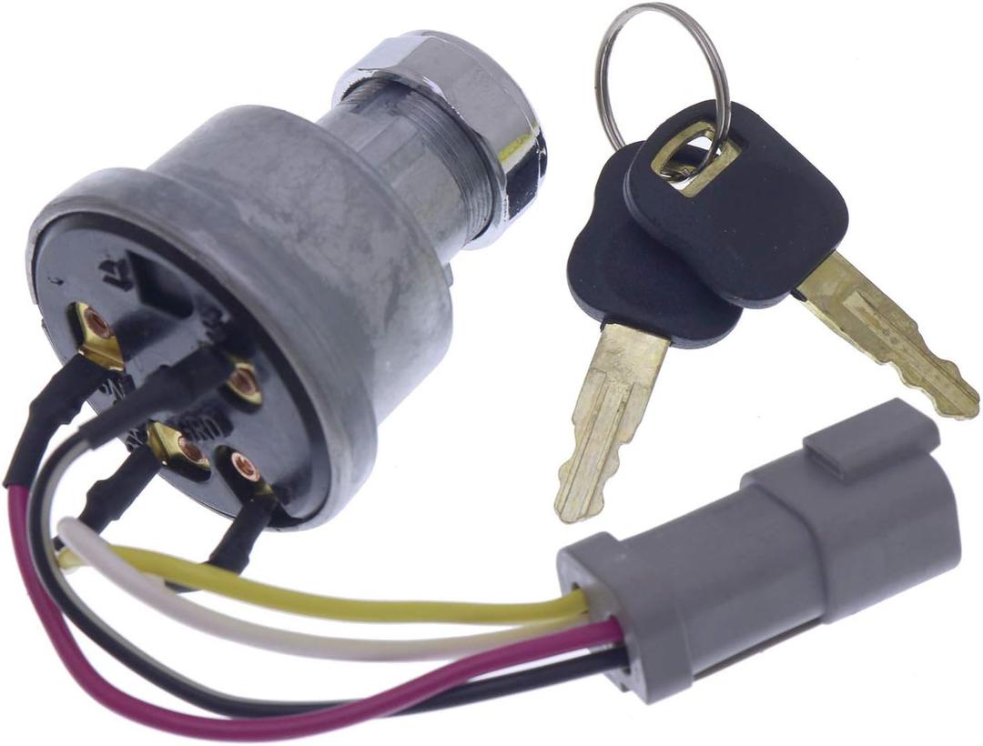 Solarhome 110-7887 467-8535 47031 Ignition Switch with 2 Keys for CAT Caterpillar 906H 906H2 906K 906M 415 415F2 IL 416 416F2 420 420XE D5R2 D6K D6K2 D6N 216B3 226B3 226D 226D3 232D 232D3 236B3