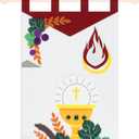 First Communion Banner Kits 12 x 18 Inches Felt Holy Communion Banner Kits First Communion Gifts Sunday DIY Arts and Crafts Kit (Cute Style)