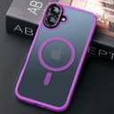 JUESHITUO for iPhone 16 Plus Case with 1X Screen Protector, [Tailored for MagSafe] [Mil-Grade Shockproof Defense] with Integrated Lens Protection Translucent Phone Case for iPhone 16 Plus, Purple