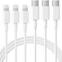 RCTech USB C to Lightning Cable 3Pack 3FT [MFi Certified] iPhone Fast Charger Cable USB-C Power Delivery Charging Cord for iPhone 14/13/12/12 PRO Max/12 Mini/11/11PRO/XS/Max/XR/X/8/8Plus/iPad, White
