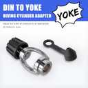 Scuba Diving Din to Yoke Adapter, Diving Regulator to Yoke Converter with Dust Cover for First Stage Adapter and Regulator Conversion, 250Bar, 3300PSI