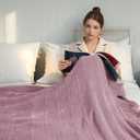 Electric Heated Blanket 84"x90" Queen Size - 4 Heat Settings & Dual Controllers, 10H Auto Shut Off, Ultra-Soft Coral Fleece Heated Blanket with Overheat Protection, Dark Pink