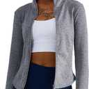sphinx cat Womens Athletic Long Sleeve Full Zip Running Track Jacket Workout Yoga Sportwear with Thumb Holes Slim Fit (Gray, S)