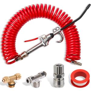 CheeMuii 9 m Red Truck Dust Air blow Gun Kit Long Air Hose Heavy Duty Cleaning with Long Nozzle