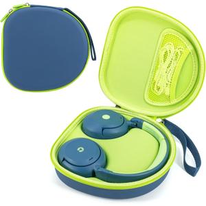 Portable Headphone Case for ICLEVER BTH 20, Travel Carrying Pink Hard EVA Over Ear Headphone Case with Mesh Pocket Storage Cable