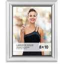 Langdon House 8x10 Silver Picture Frame, Contemporary Glam Photo Frame 8 x 10, Wall Mount or Table Top, Celebration Collection