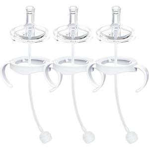 Sippy Cup Conversion Kit Compatible with Philips Avent Natural Baby Bottles, Soft Straw top and Weighted Ball Sippy Cup Transition Kit with Handles, 8m+ Pack of 3