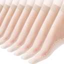 AOUBAS Women's 10 Pairs Silky Thin Nylon Short Ankle Socks (Beige)