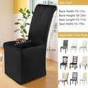 Moukeren Set of 4 Velvet Stretch Chair Covers Stretch Slipcovers Fur Chairs Cover Soft Removable Long Solid Slipcover for Wedding Dining Room(Black)