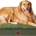 EHEYCIGA Orthopedic XL Dog Beds for Extra Large Dogs with Removable Washable Cover, Dark Green, 44x32