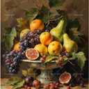 Still Life Paint by Numbers Kit for Adults - DIY Fruit Bowl with Pears and Grapes Painting on Canvas 16x20 Inches, Acrylic Paint Set, Suitable for Beginners, Art for Home Decoration or Gifts