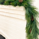 Cabilock Realistic Artificial Pine Needle Garland Long Needle Pine Greenery Decor for Mantle Table Wall Christmas Holiday Reusable Faux Evergreen Stem Decoration 5 Pack