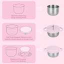 Daximo 2 Pack Snack Cups for Toddlers Spill Proof - Detachable Stainless Steel Toddler Snack Cups with Silicone Lids & Handles - Dishwasher Safe Baby Snack Containers (Light blue and Light pink)