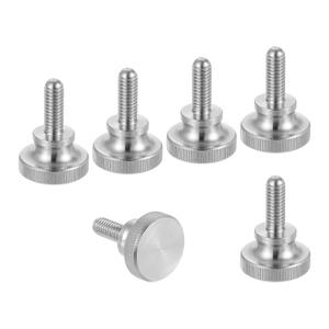 MECCANIXITY 6pcs M6 x 16mm Knurled Thumb Screws, 304 Stainless Steel Diamond Head Thumb Screws Metric Knurled Head Bolts with Shoulder Grip Knobs Hand Tighten Thread Fasteners, 20mm Dia
