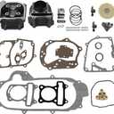 Trkimal Upgrade Big Bore 50mm Cylinder Rebuild Kit for GY6 50cc 139QMB Racing Scooter Parts 64mm Valve Scooter Moped ATV Go Karts