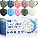 Disposable Face Mask For Adults - FSA HSA Eligible, 100 Pack Individually Wrapped, 4 Ply Protection, Safety Masks Disposable