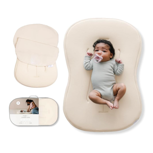 snuggle me Organic Newborn Baby Infant Lounger Pillow & Travel Bag - Natural
