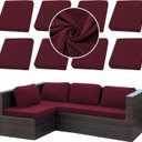Outdoor Cushion Covers Set,8PCS Patio Furniture Couch Seat Slipcovers, Replacement for Sofa Sectional Chair(Cover Only)