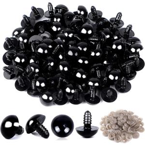 UPINS 120PCS Plastic Safety Crochet Eyes Bulk with 120PCS Washers for Crochet Crafts (0.32Inch/8mm)