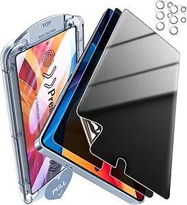 iGluz Privacy PET Screen Protector for Samsung Galaxy S25 Ultra 6.9" (4 Pack),UltraThin Flexible Film with 0.02s Sensitive Fingerprint Unlock,EasyInstall Alignment Tray,CaseFriendly & ShatterProof