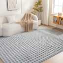 Amazon Basics Indoor Area Rug, 3D Bubble Washable Home Decor Carpet for Living Room, Bedroom, 8' W  10' L, Grey