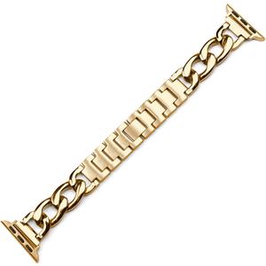 for Apple Watch Band Watch Series 7/6/5/4/3/2/1 Accessories 38mm 40mm 42mm 44mm Belt Loop Bracelet Cowboy Chain Strap Wrist Watchband (Color : Gold, Size : 44mm 42mm)