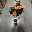 Artificial Hibiscus Tree 2.95ft Tall Real Touch Fake Tree with Orange Flowers Potted Faux Plant Indoor Realistic Floor Plants for Front Porch Outdoor Home, Patio Decor