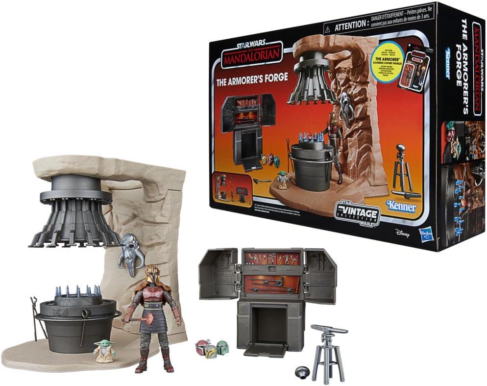 STAR WARS The Vintage Collection The Armorers Forge, The Mandalorian 3.75 Inch Collectible Playset with Action Figure