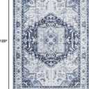Area Rugs for Living Room, Machine Washable Non Slip Vintage Rug, Non-Slip Stain Resistant, Large Soft Home Decor Rug for Bedroom Dining Room (Navy/Blue,8'x10')