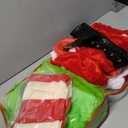 Christmas Green Monster Costume Kids Furry Santa Claus Outfit Christmas Cosplay Costume Holiday Party Dress up (Medium)