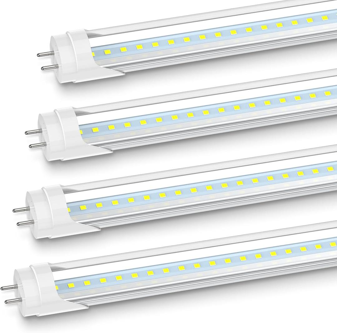 JESLED 36 Inch LED Tube Light, 3FT T8 Hybrid Type A+B, 14W 1600LM 5000K Daylight, Plug & Play or Ballast Bypass, F25T8 Fluorescent Replacement, Clear Cover, 4 Pack, ETL Listed