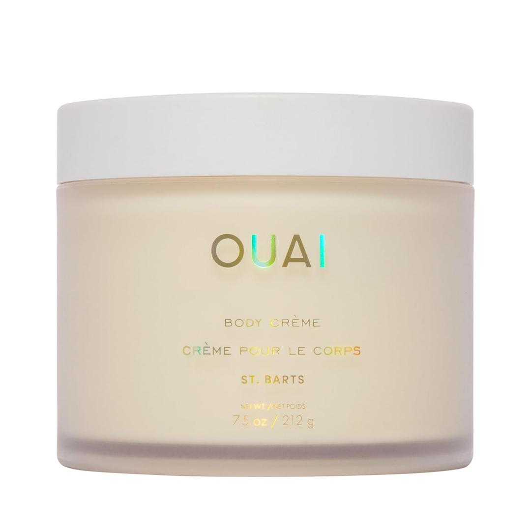 OUAI Body Cream, St. Barts - Hydrating Whipped Body Cream with Cupuau Butter, Coconut Oil and Squalane - Softens Skin and Delivers Healthy-Looking Glow - Sulfate-Free Skin Care (7.5 Oz) (7.5 Ounce (Pack of 1))