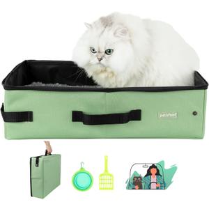 Travel Light with Covered Portable Cat Litter Box Without Any Mess. Ultra-Lightweight, Stop Lugging a Hard Litter Box. Keep Everything Contained. Ideal for Hotel Stays, Car Trips, Flights