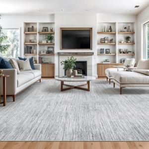 Valenrug Washable Rugs 8x10 - Non Slip 8x10 Area Rugs for Living Room, Stain Resistant Area Rugs for Bedroom, Foldable Machine Washable Area Rug(8'x10', Grey)