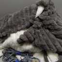 Westinghouse Electric Blanket Heated Throw, Super Cozy Luxury Faux Fur & Sherpa with 6 Heating Levels & 2-10 Hours Auto Off, Fast Heating & Overheat Protection, 50x60 Inch, Charcoal (Darkgrey Stripe)