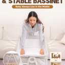 Baby Bassinet Bedside Sleeper - More Safer Height Adjustable Bassinet with Crib Sheet, Easy to Clean, Stable Bedside Crib with Wheels, Carry Bag and Comfy Mattress, Grey