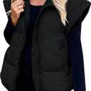 Danedvi Womens Winter Puffer Vest Sleeveless Quilted Gilet Coat Jacket with Pockets (Small, Black)