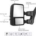 Tow Mirrors Compatible With 1999-2016 Ford F250 F350 F450 F550 Super Duty Truck Power Heated Manual Telescoping & Folding Pair LED Turn Signal Smoke