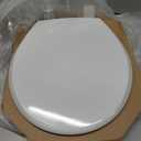 Mayfair Cassel Slow Close Toilet Seat, Easy Clean, Non Slip Premium Wood Seat, Easy Install, Made in USA, Round, White