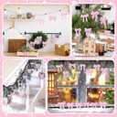 Shellwei 24 Pcs Pink Bow Ornaments for Christmas Tree Pink Coquette Ornaments Bow Hanging Decorations for Christmas Tree Wreath Gift Packaging Home Coquette Room Indoor Holiday Xmas Party Decorations